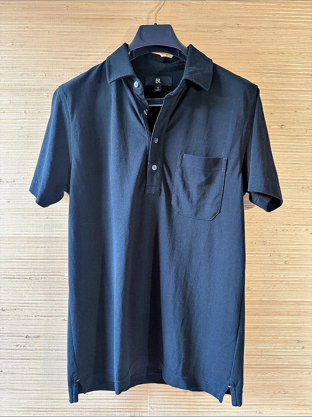 BR Cotton Polo Shirt in Black Size Small